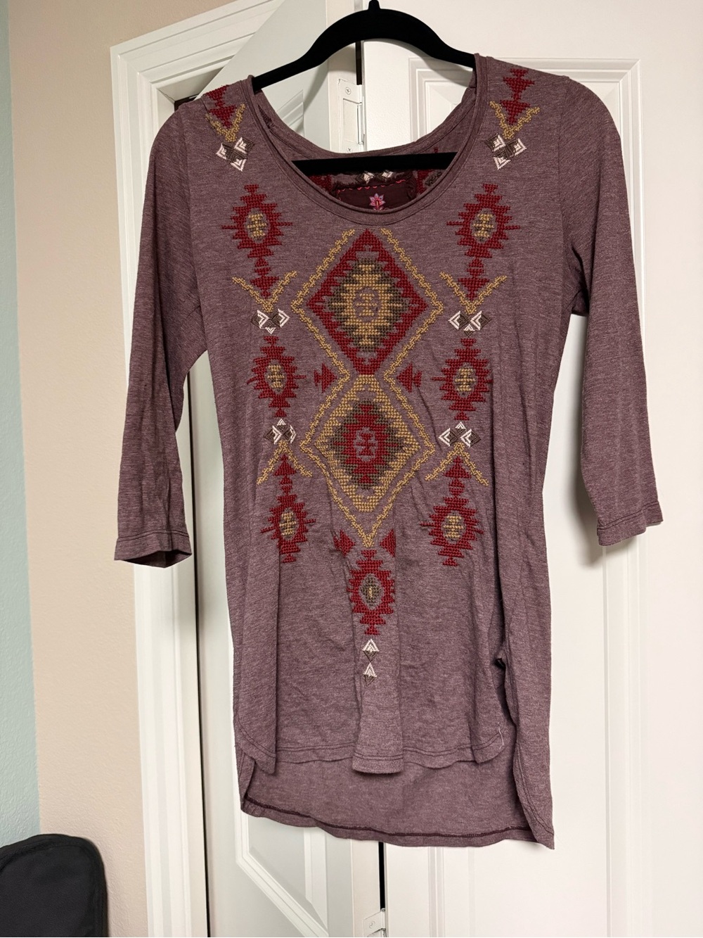 Johnny Was Embroidered Long Sleeve shirt dress